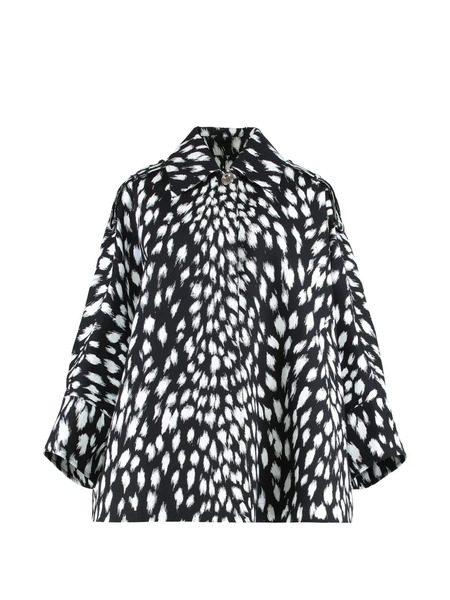  Givenchy Cocoon Printed Trench Coat - Black 