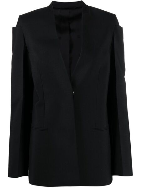  Givenchy Collarless Single-breasted Jacket - Black 