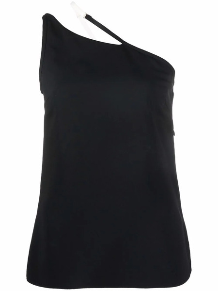  Givenchy Contrast Asymmetric Strap Top - Black 