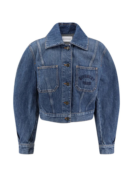  Givenchy Cropped Denim Jacket - Blue 