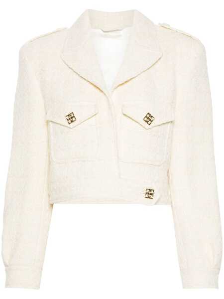  Givenchy Cropped Tweed Jacket - Neutrals 