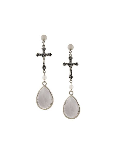  Givenchy Crucifix Pendant Earrings - Metallic 