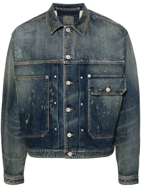  Givenchy Distressed Denim Jacket - Blue 