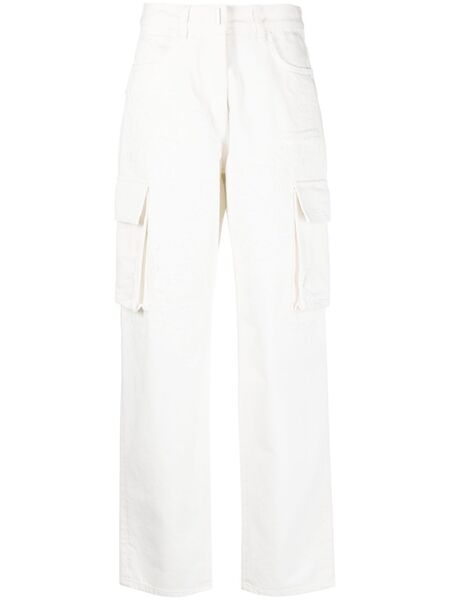  Givenchy Distressed Straight-leg Cargo Jeans - White 