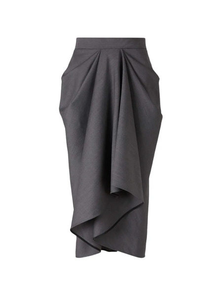  Givenchy Draped Midi Skirt - Grey 
