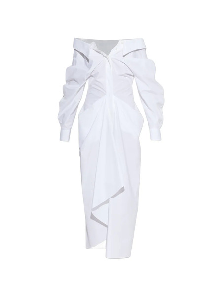  Givenchy Draped Poplin Dress - White 