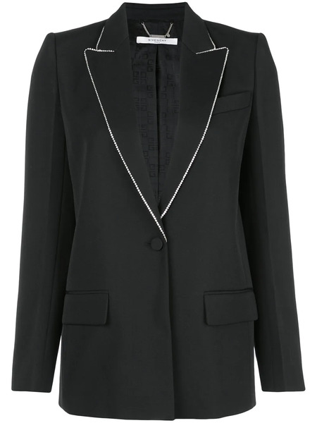  Givenchy Embellished Lapel Blazer - Black 