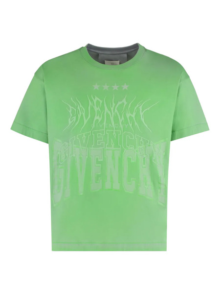 Givenchy Flame-logo Cotton T-shirt - Green 