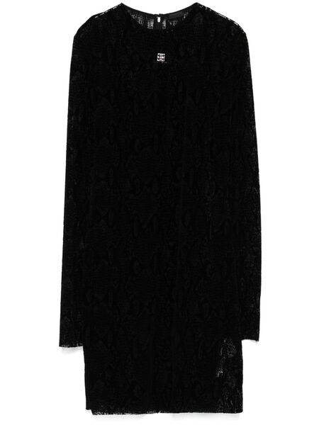  Givenchy Flocked Mini Dress - Black 