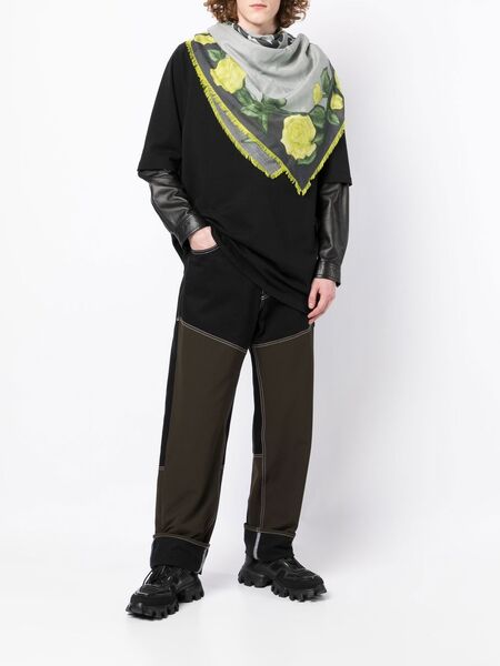  Givenchy Floral-print Knitted Scarf - Green 