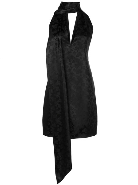  Givenchy Floral Silk Halterneck Dress - Black 