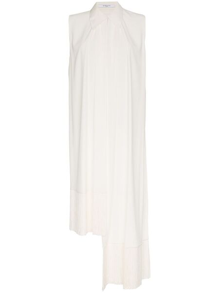  Givenchy Fringe-trimmed Silk-crepe Top - White 