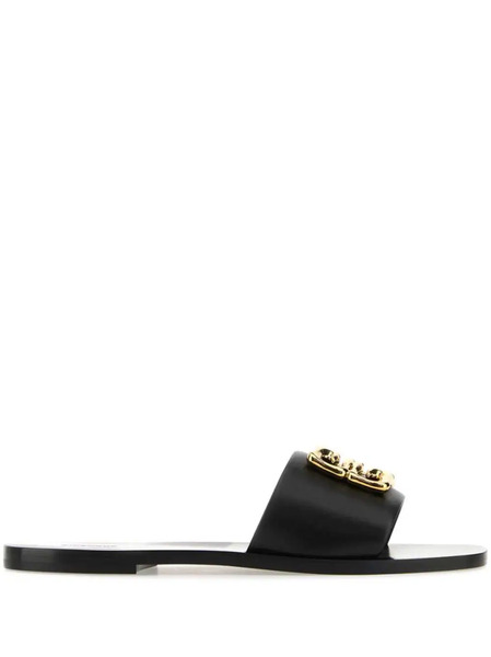  Givenchy 4g Baroque Leather Slides - Black 