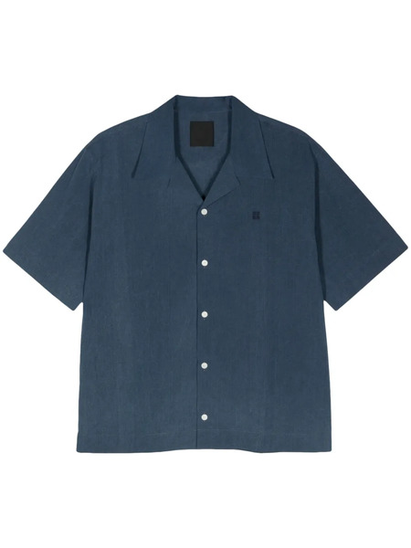  Givenchy 4g-embroidered Chambray Shirt - Blue 