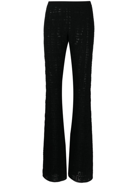  Givenchy 4g Jacquard Flared Trousers - Black 