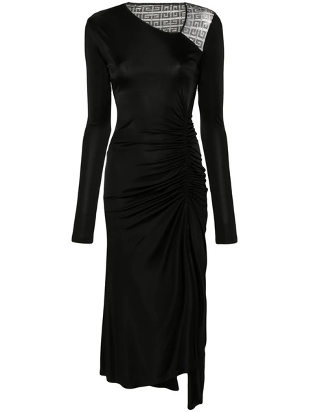  Givenchy 4g-lace Asymmetric Midi Dress - Black 