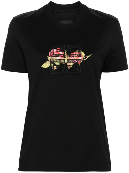  Givenchy 4g Lace Cotton T-shirt - Black 