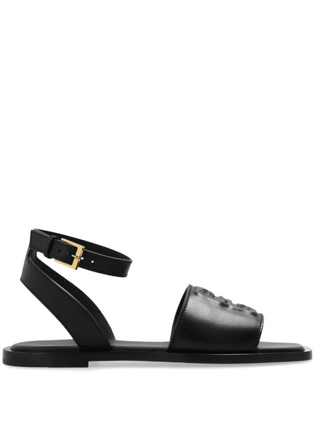  Givenchy 4g Leather Flat Sandals - Black 