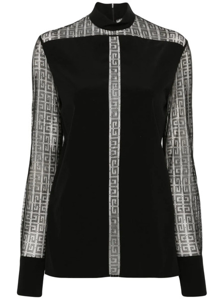 Givenchy 4g-pattern Silk Blouse - Black 