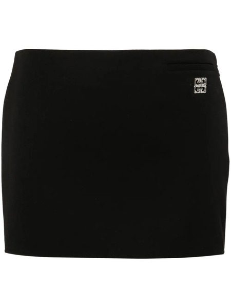  Givenchy 4g-plaque Wool Miniskirt - Black 