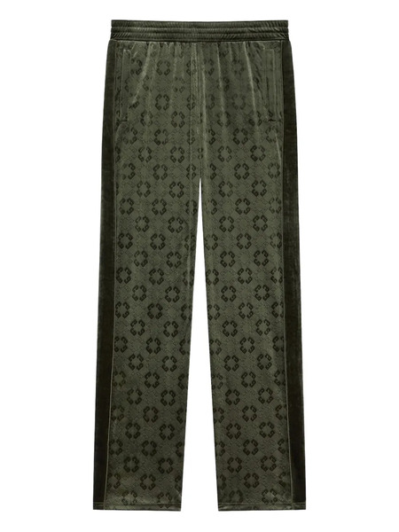  Givenchy 4g-print Velvet Trousers - Green 