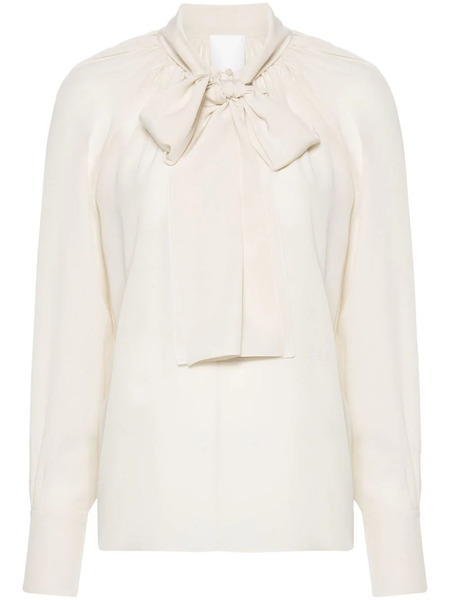  Givenchy 4g Silk Crepe Blouse - Neutrals 