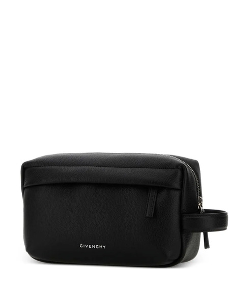  Givenchy Grained Leather Wash Bag - Black 