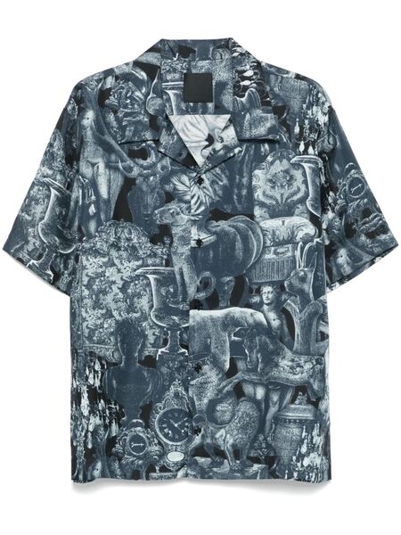  Givenchy Hubert Objects-print Silk Shirt - Blue 