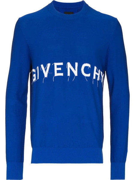  Givenchy Intarsia-knit Logo Jumper - Blue 