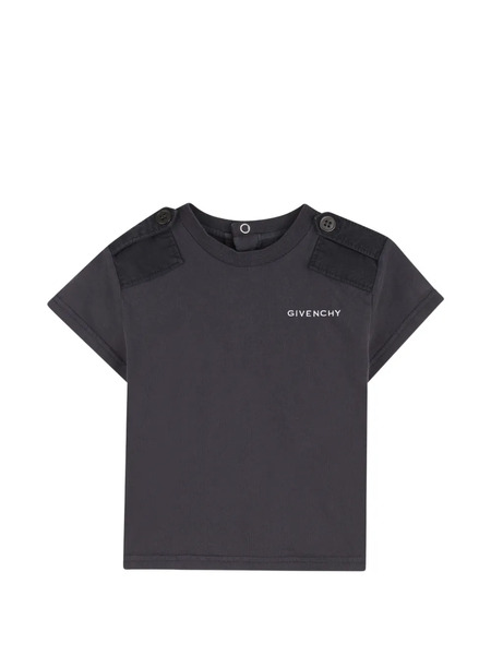  Givenchy Kids Button-detail T-shirt - Grey 