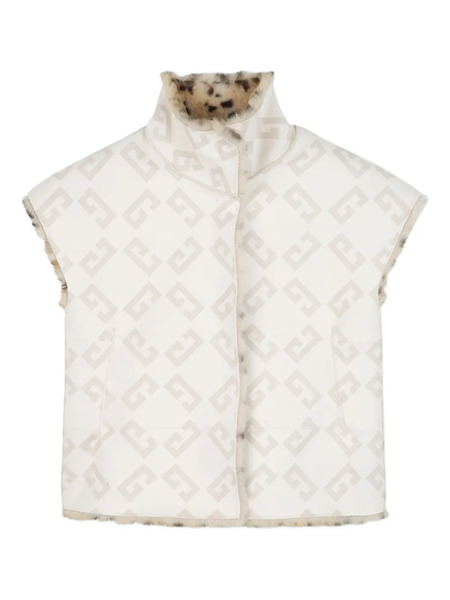  Givenchy Kids Cheetah-print Faux-fur Gilet - Neutrals 