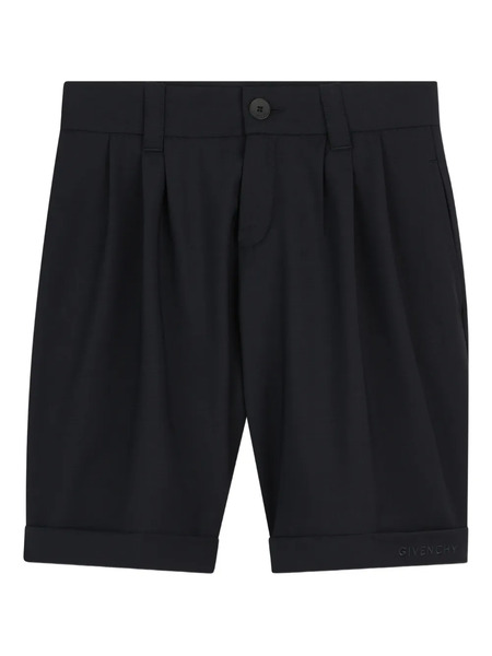  Givenchy Kids Cuffed Pleated Shorts - Blue 