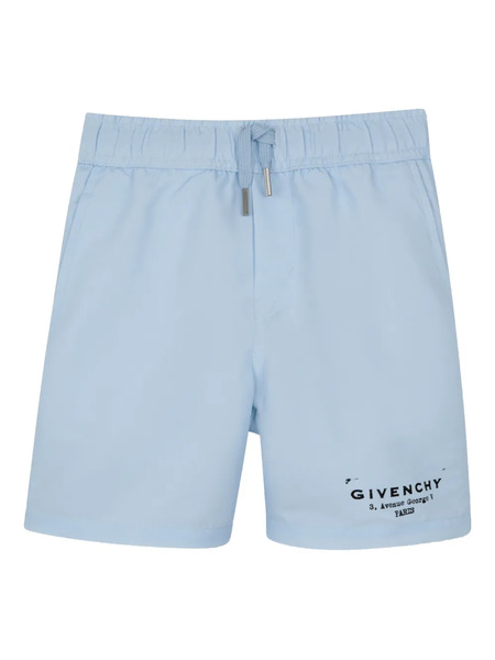  Givenchy Kids Drawstring Board Shorts - Blue 