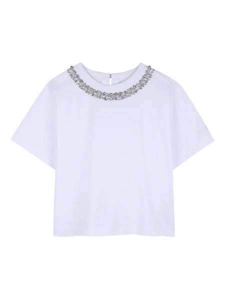  Givenchy Kids Embellished Round-neck T-shirt - White 