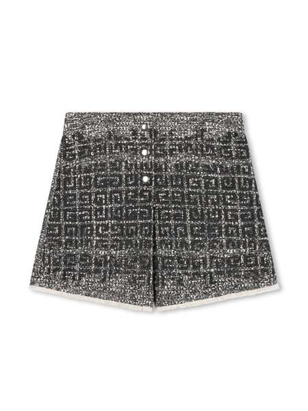  Givenchy Kids 4g-embroidered Tweed Skirt-shorts - Black 