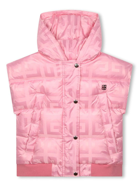  Givenchy Kids 4g-jacquard Down Gilet - Pink 