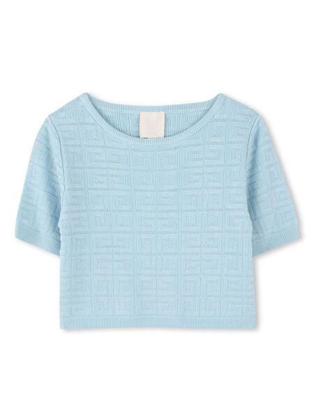  Givenchy Kids 4g Jacquard Pattern Knit Sweater - Blue 