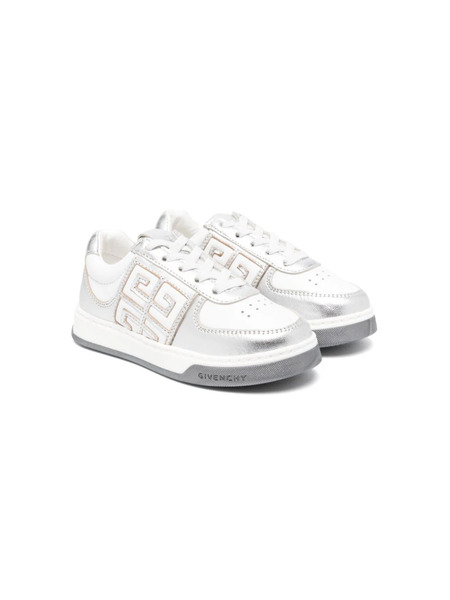  Givenchy Kids 4g Leather Sneakers - Grey 