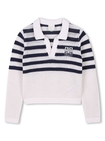  Givenchy Kids 4g Logo-plaque Knit Sweater - White 