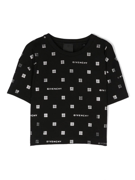  Givenchy Kids 4g Logo Print T-shirt - Black 