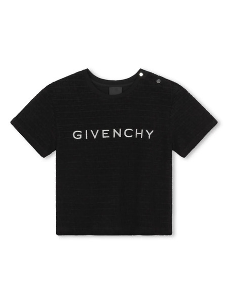  Givenchy Kids 4g Monogram-jacquard T-shirt - Black 