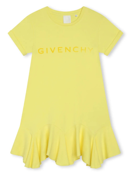  Givenchy Kids 4g-print Cotton Flared Dress - Yellow 
