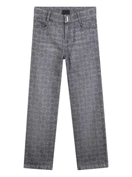  Givenchy Kids 4g-print Straight-leg Jeans - Grey 