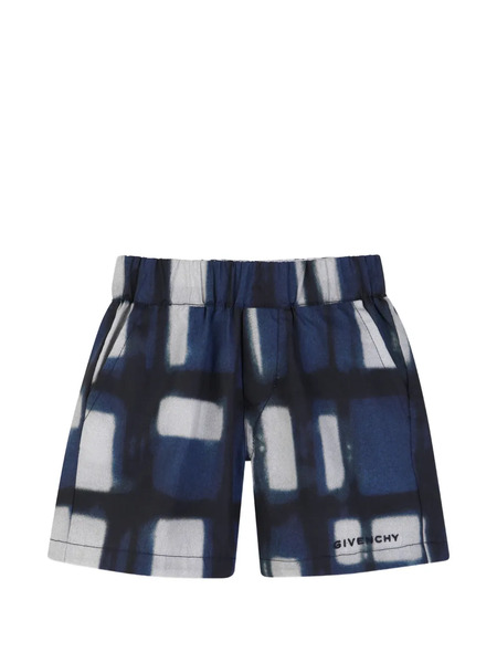  Givenchy Kids Graphic Print Shorts - Blue 