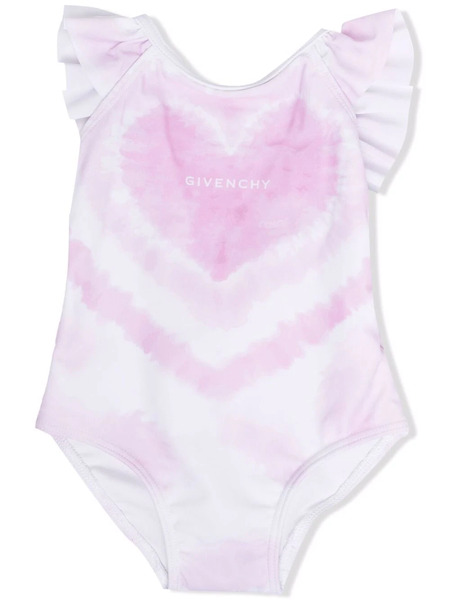  Givenchy Kids Heart-print Ruffled Swimsuit - Pink 