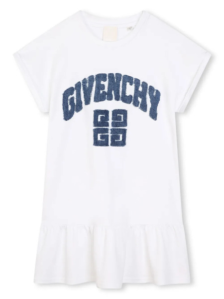  Givenchy Kids Logo-appliqué Cotton Dress - White 