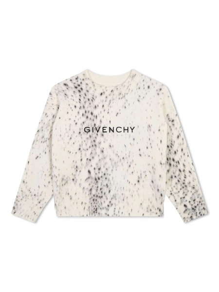  Givenchy Kids Logo-embroidered Animal-print Jumper - Neutrals 