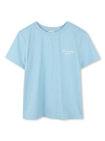  Givenchy Kids Logo-embroidered Cotton T-shirt - Blue 