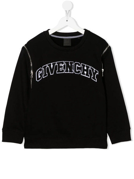  Givenchy Kids Logo-embroidered Crew Neck Jumper - Black 