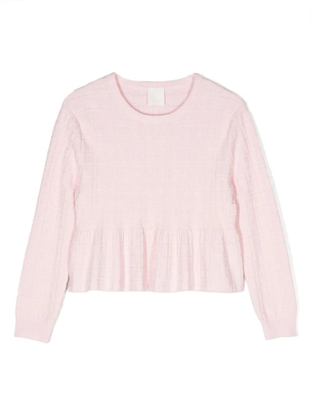  Givenchy Kids Logo-jacquard Gathered T-shirt - Pink 